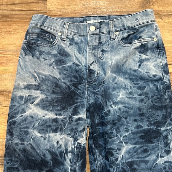 LANDEND WOMEN CHINO JEANS MID RISE BLUE TIE DYE SZ 8 - Picture 3 of 10